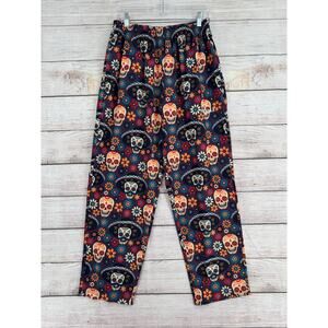 YoungLA Dia De Los Muertos Pull On Lounge Pants Womens Medium Purple Orange